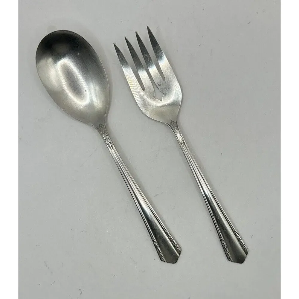 Wm A. Rogers A1 plusOneida Ltd Silverplated serving set Fork And Spoon “Malibu”